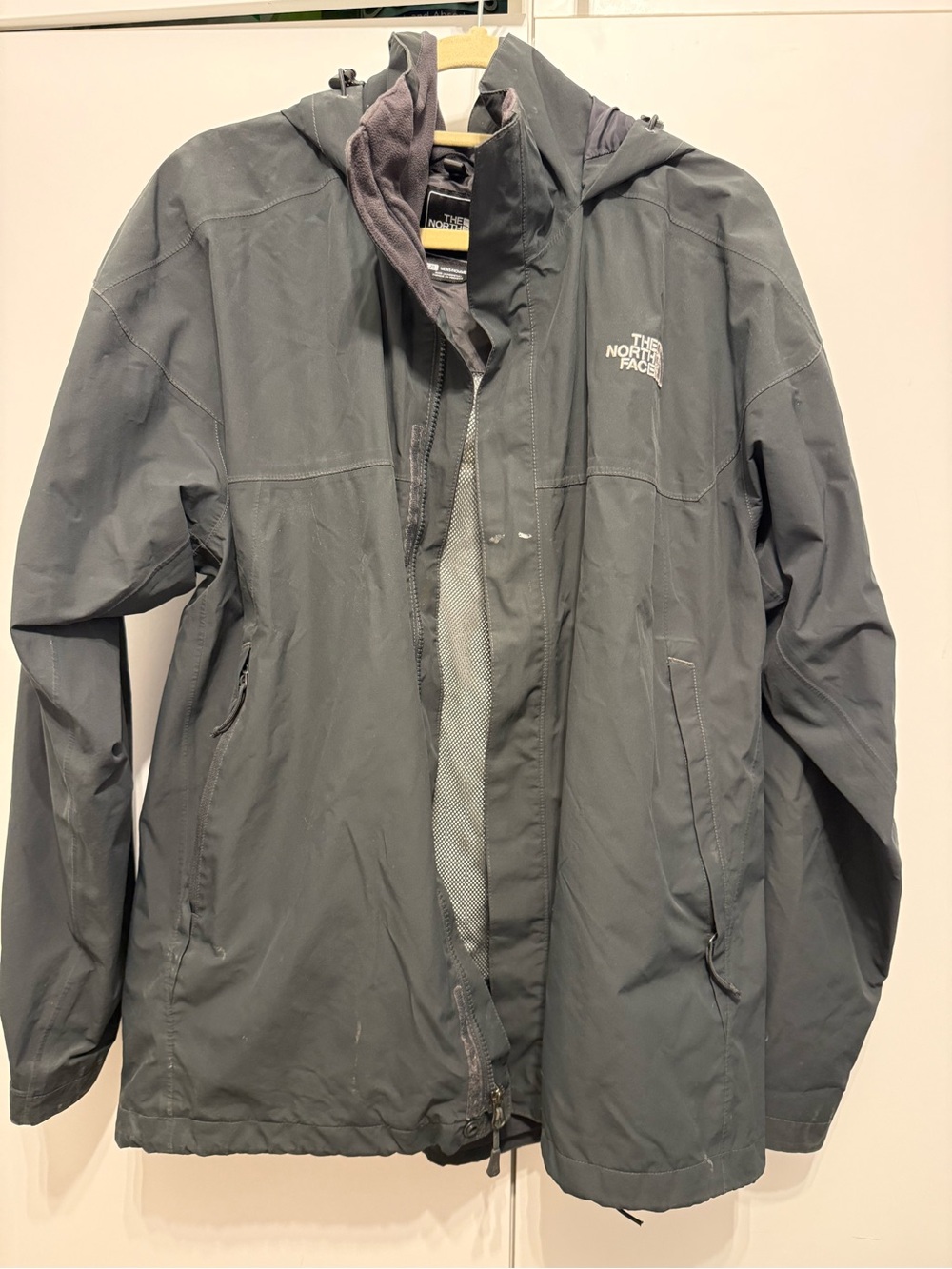 The North Face Men's Charcoal Gray Waterproof Hooded Shell